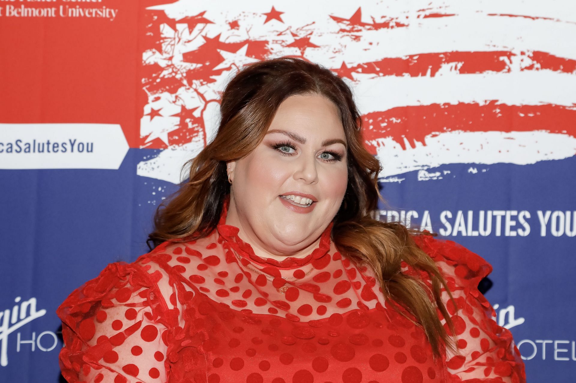 Chrissy Metz attends the 'America Salutes You' 2023 concert for gratitude at The Fisher Center for the Performing Arts (Image via Getty)